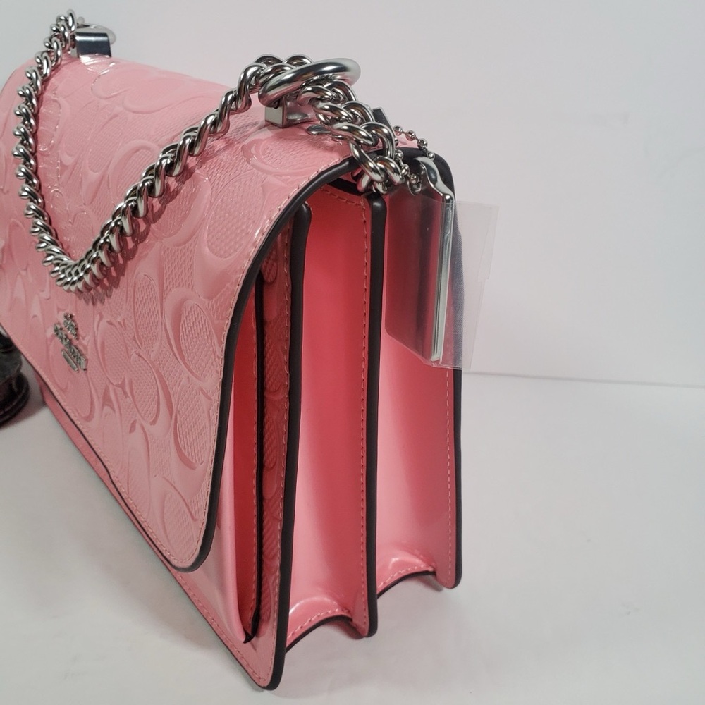 ‼️LAST One NWT Coach Klare Crossbody Bag In Signature Leather  Silver/pink - Picture 2 of 10
